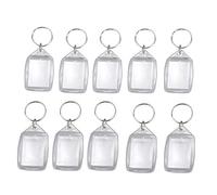 Lot de 10 porte-clés en plastique acrylique transparent pour passeport photo, claire, 10 pièces