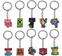 Lot de 10 porte-clés Minecraft pour sacs de fête, cadeaux de fête d'anniversaire, sac à dos, prix scolaires pour enfants