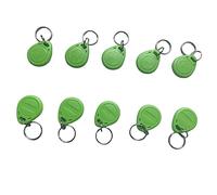 Lot de 10 porte-clés RFID 125 kHz avec étiquette RFID em4100 (vert)