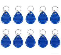 Lot de 10 porte-clés RFID 125 kHz EM4100/TK4100 Lecture seule étanche ABS Contrôle d'accès de proximité, compatible avec la plupart des systèmes de contrôle d'accès 125 kHz, bleu