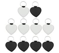 Lot de 10 porte-clés ronds en forme de cœur avec transfert thermique pour bijoux en cuir, bracelets en silicone