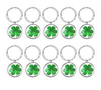 Lot de 10 Porte-clés Trèfle à Quatre Feuilles, Porte-clés Lucky