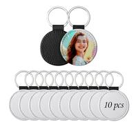 Lot de 10 porte-clés vierges en cuir synthétique avec sublimation, 1, 1.97W