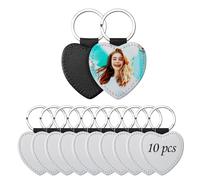 Lot de 10 porte-clés vierges en cuir synthétique avec sublimation, 2, 1.97W
