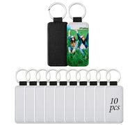 Lot de 10 porte-clés vierges en cuir synthétique avec sublimation, 4, 1.97W