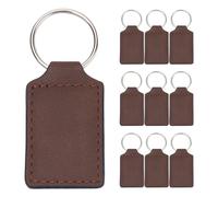 Lot de 10 porte-clés vierges en cuir synthétique avec transfert de chaleur personnalisables pour anniversaire créatif
