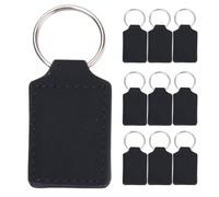 Lot de 10 porte-clés vierges en cuir synthétique avec transfert de chaleur personnalisables pour anniversaire créatif