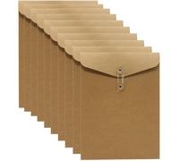 Lot de 10 porte-documents en carton et papier kraft Format A4 31 x 24 cm (10 pièces, Beige, Format vertical) [290]