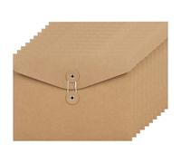 Lot de 10 porte-documents en carton et papier kraft Format A5 Pochette Document en Papier Kraft de Portable Document Dossier avec Ligne Boucle Chemises Stockage File Folder Papier pour bureau scolaire