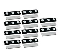 Lot de 10 porte-étiquettes magnétiques avec forte force de fixation, attaches adhésives noires pour badges pour église, triple aimant réutilisables pour bureau et événements