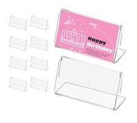 Lot de 10 porte-étiquettes transparents pour plan de travail, porte-cartes, porte-panneaux, en acrylique solide et transparent pour étiquettes commerciales