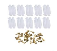 Lot de 10 porte-fusibles en ligne 6 x 30 mm avec coque à rabat pour protection de circuit automobile utilisés dans le câblage de vélo et de marine (coque noire + borne)