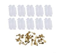 Lot de 10 porte-fusibles en ligne 6 x 30 mm avec coque à sertir type cacahuète pour vélos et quads, tension maximale 250 V, courant max 20 A (coque simple blanche)