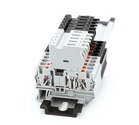Lot de 10 porte-fusibles PT 4-HESILED 5 x 20 mm, bornier enfichable avec LED, câble 24 V/220 V, 4 mm², connecteur électrique for rail DIN PT4-HESI(Gray-with 220V LED,2A Fuse)