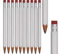 Lot de 10 porte-mines en plastique aspect bois avec gomme comme poussoir à l'extrémité de la tige avec 1 mine de 0,7 mm pour l'école, le bureau, la maison et l'université, en 6 couleurs, blanc