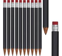 Lot de 10 porte-mines en plastique aspect bois avec gomme comme poussoir à l'extrémité de la tige et 1 mine de 0,7 mm pour l'école, le bureau, la maison et l'université, en 6 couleurs, noirs