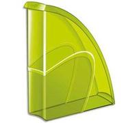 Lot de 10 Porte-revues HAPPY en polystyrène translucide - Dimensions H31 x P27 cm, dos 8,5cm. Coloris vert G