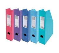 Lot de 10 Porte-revues PVC, dos de 70, coloris pastels assortis 5 teintes