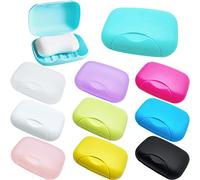 Lot de 10 porte-savons en plastique pour salle de bain, camping, gym, voyage d'affaires, 10 couleurs