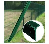 Lot de 10 poteaux de clôture en acier vert avec attaches à glissière de 1,5 m de haut en métal pour clôtures métalliques, piliers inférieurs à pointes pour une installation sûre