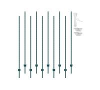 VEVOR Poteau de Clôture en Métal 213,36 cm, Lot de 10, Piquets de Clôture en Acier au Carbone Robuste, Poteaux Métalliques pour Jardin, Pelouse, Fermes, Clôtures Extérieures, Potagers, Routes, Vert