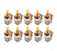 Lot de 10 potentiomètres A250 B250 A500 B500K avec longueur de tige pour contrôle du volume et de la tonalité Convient pour guitare électrique basse câblage personnalisé (A500K)