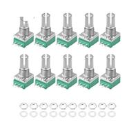 Lot de 10 potentiomètres d'étanchéité for amplificateur audio RK097 RK097N B1K 5K 10K 20K 50K 100K 500K 15 mm 3 broches(5K Ohm)