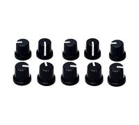 Lot de 10 potentiomètres en plastique de rechange pour volumes de guitare - Boutons de commande - 6 mm - Avec sangle - Amplificateur de trou d'arbre - Accessoires pour instruments électroniques