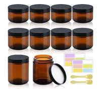 Lot de 10 pots à pommade à remplir avec différentes crèmes, bouteilles vides en verre ambré avec couvercle, pour échantillons de voyage, pour cosmétiques, lotions, crèmes, etc.