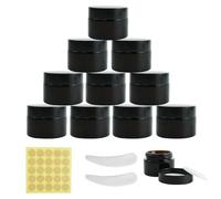Lot de 10 pots à pommade en verre ambré de 30 ml - Petite boîte avec couvercle - Pour le remplissage de cosmétiques, lotions, crèmes