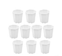 Lot de 10 pots de fleurs compacts en plastique pour intérieur et extérieur, parfaits pour les plantes grasses et les petites verdures