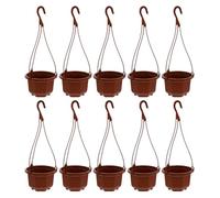 Lot de 10 pots de fleurs en plastique à suspendre - Jardinières murales pour plantes grasses d'intérieur et de jardin, supports de pots de fleurs pour balcon, pelouse, terrasse et bureau à domicile
