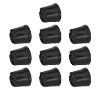 Lot de 10 pots de fleurs en plastique de couleur noire, plusieurs tailles, moulés par injection avec drainage à deux niveaux pour maintenir une bonne circulation de l'air et des niveaux d'eau (B120-2