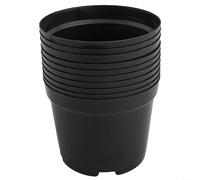 Lot de 10 pots de fleurs en plastique de couleur noire, plusieurs tailles, moulés par injection avec drainage à deux niveaux pour maintenir une bonne circulation de l'air et des niveaux d'eau (B130#)