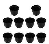 Lot de 10 pots de fleurs en plastique noir avec 8 variations de taille, moulés par injection avec deux niveaux de drainage conçus pour favoriser une croissance saine des plantes (B150#)