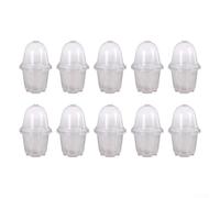Lot de 10 pots de fleurs en plastique transparent avec dôme d'humidité - 8,9 cm - Pour pépinière - Pour la croissance des jeunes arbres - Démarrage facile des graines - Trous de drainage - Observation