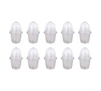 Lot de 10 pots de fleurs en plastique transparent avec dôme d'humidité de 8,9 cm pour pépinière, croissance des jeunes arbres, démarrage des semences, trous de drainage faciles à transplanter