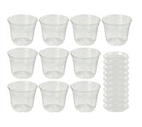 Lot de 10 pots de fleurs hydroponiques transparents flexibles avec 10 plateaux, pour intérieur, extérieur, balcon, terrasse, jardin, jardin, jardin, jardin, kit de rempotage
