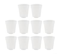 Lot de 10 pots de pépinière en plastique transparent avec trous de drainage pour une santé optimale des plantes - Idéal pour cultiver des orchidées et des plantes grasses - 13,2 cm