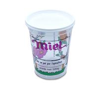 Lot de 10 Pots en Plastique avec Couvercles de 500g, Nicot impression 4 Couleurs (PEP), Pots pour Conditionner le Miel ou autre utilisation Alimentaire, Prêts à l’emploi. FABRIQUER EN FRANCE