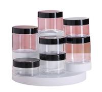 Lot de 10 pots vides for crème cosmétique avec couvercle en aluminium, for le rangement, for maquillage, for animaux compagnie, voyage, 50 ml, 80, 100 Pour les Voyages(Black Lid,100ml)