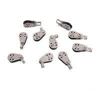 Lot de 10 poulies en acier inoxydable avec roues en nylon pour une utilisation sûre et sûre en bateau et kayak, avec technologie de rivetage pour réduire le glissement (304)