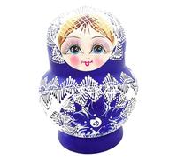 Lot de 10 poupées empilables en Porcelaine Bleue et Blanche - Décoration de Table Traditionnelle Faite à la Main - Jouet décoratif pour, Adolescents, Adultes, étudiants