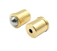 Lot de 10 poussoirs à bille M3-M10, modèle lisse avec collier et bille, acier inoxydable, laiton, plastique POM(Brass,D5-L6 10pcs)