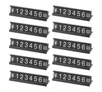 Lot de 10 présentoirs de prix, étiquettes de prix réglables avec base en aluminium pour affichage des prix pour magasin de détail (noir)
