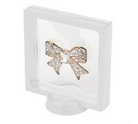 Lot de 10 présentoirs flottants 3D pour pièces de monnaie, cadre Penny 110 x 110 mm, décoration en plastique noir, support flottant 3D - Blanc