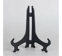 Lot de 10 présentoirs réglables en plastique pour assiettes et poteries - Design chevalet pour une utilisation facile - Noir