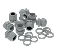 Lot de 10 presse-étoupes Kalitec M20 en plastique 8,0-14,0 mm I Contre-écrou M20 en plastique gris I Passe-câbles étanche I Kit de presse-étoupes M20