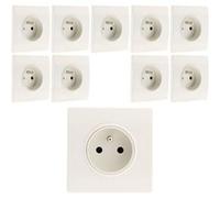 Lot de 10 prises 2P+T 16A borne-auto + griffes Diwone Blanc - Diwone G