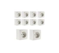 Lot de 10 prises 2P+T Bel'Vue - blanc - Zenitech